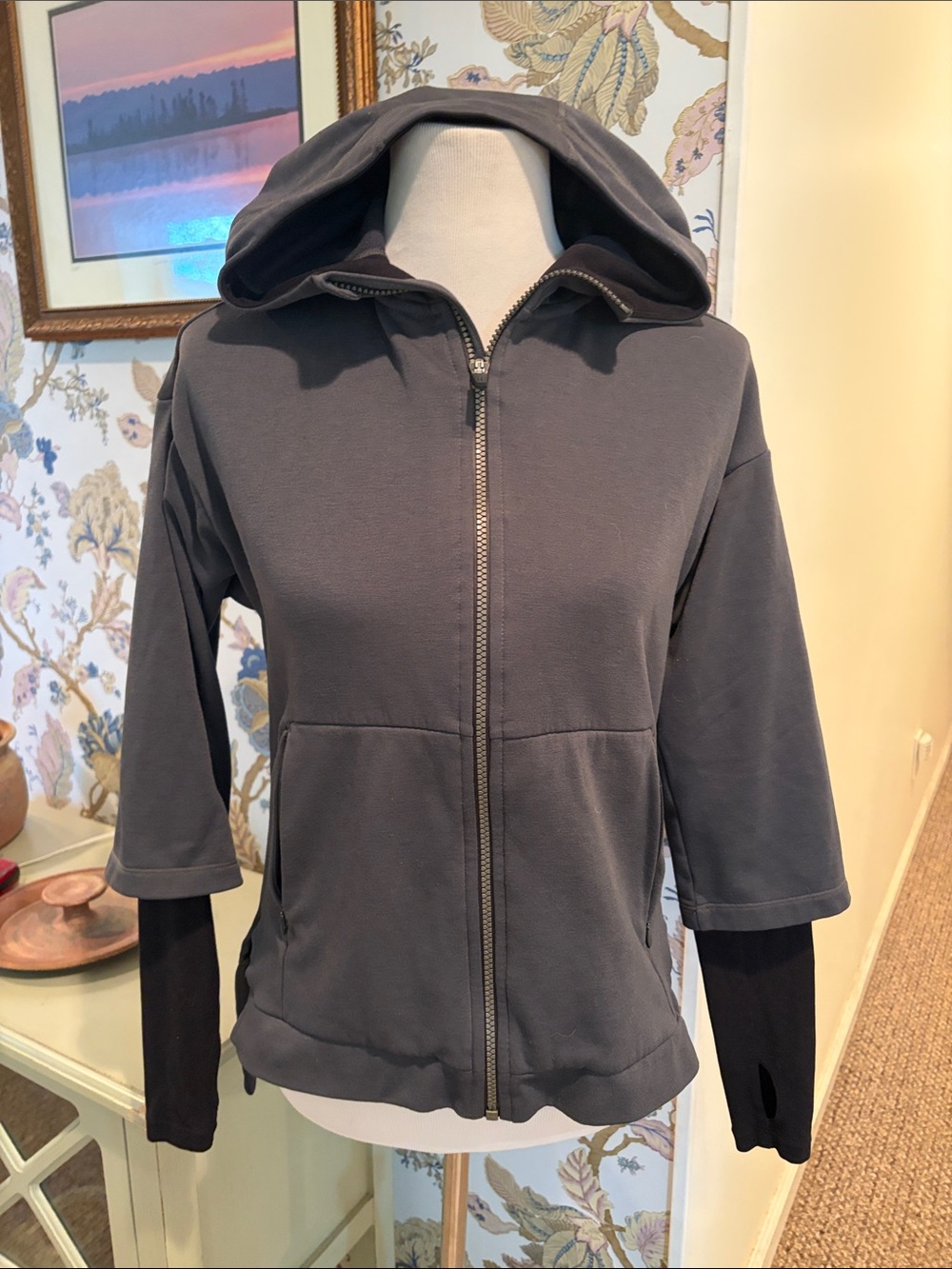 Sweaty Betty Women's Charcoal Hooded Zip Jacket